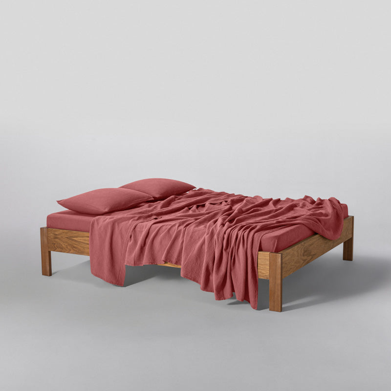 Sábana Encimera - En Gasa De Algodón 185 G/M² - Rosa Ladrillo