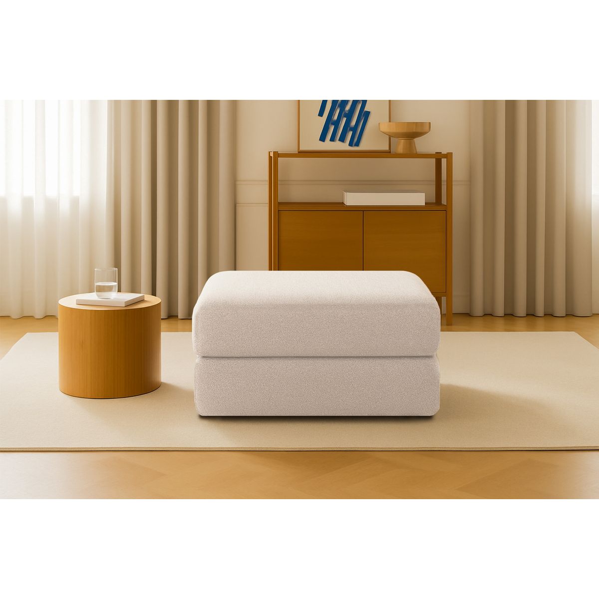 Gemma Pouffe - Smooth Fabric