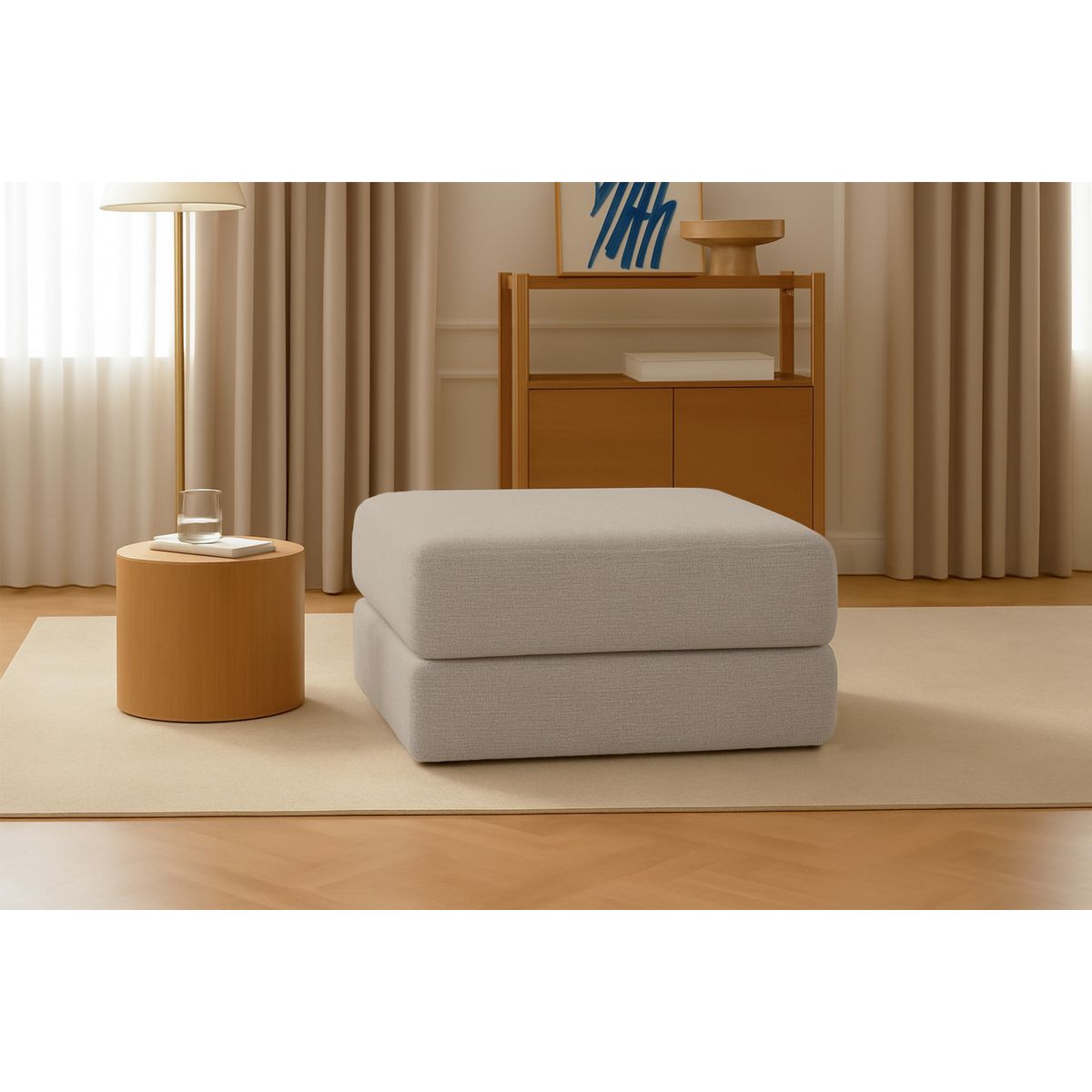 Gemma Pouffe - Smooth Fabric
