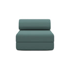Sofá 2 Plazas Modular - Tejido Exterior A Rayas - Blanco Y Verde Oscuro