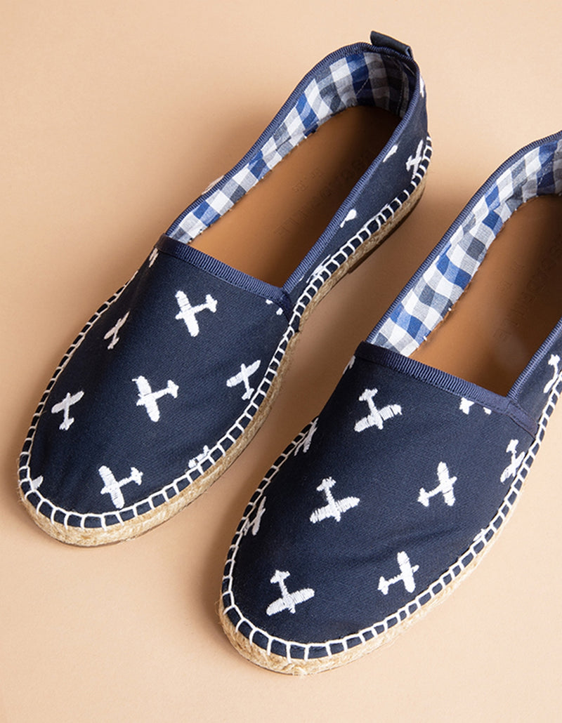 Georges Flat Espadrilles - Navy Canvas - Men