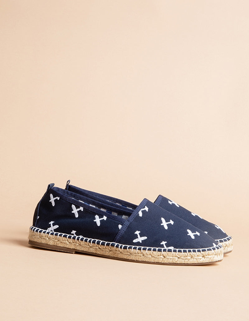 Georges Flat Espadrilles - Navy Canvas - Men