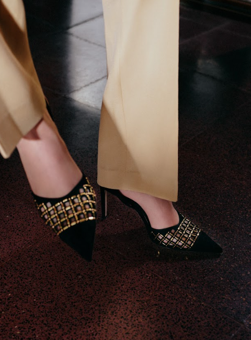 Elora Black High-Heel Slingback Pump