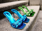 Catena Metallic Blue High-Heel Sandal
