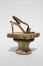 Ronda Gold High-Heel Asymmetric Sandal