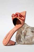 Catena Peach Mid-Heel Sandal
