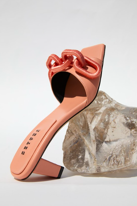 Catena Peach Mid-Heel Sandal