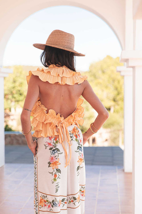 GRACE Amarillo - Top con volantes