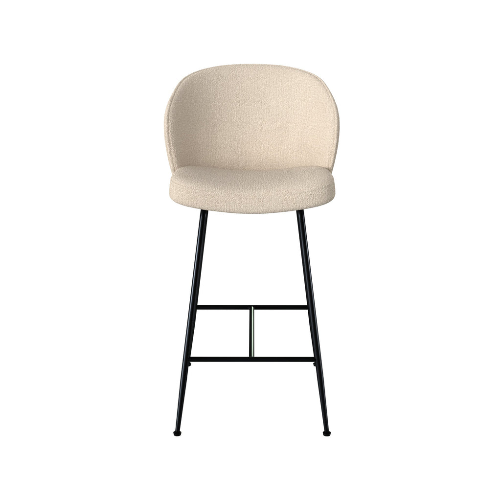 Groom - Lot De 2 Chaises Pour Îlot Central En Tissu Bouclé Beige