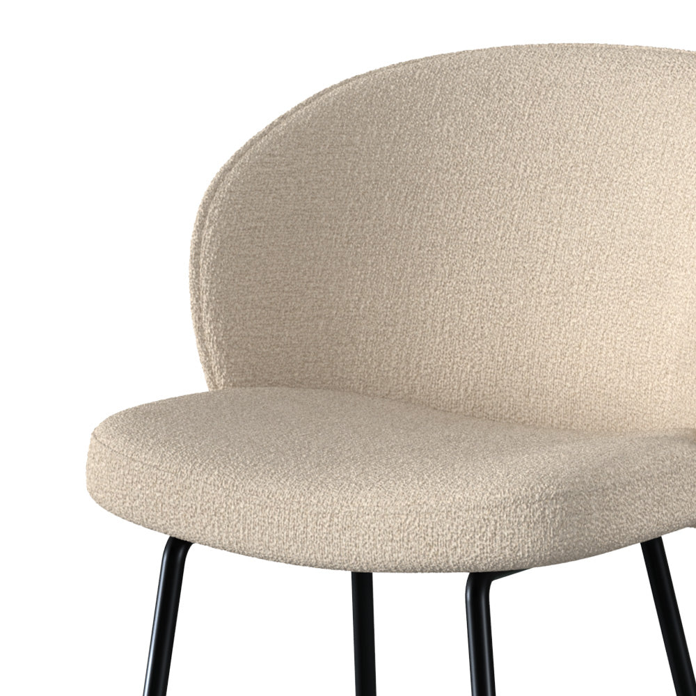 Groom - Lot De 2 Chaises Pour Îlot Central En Tissu Bouclé Beige