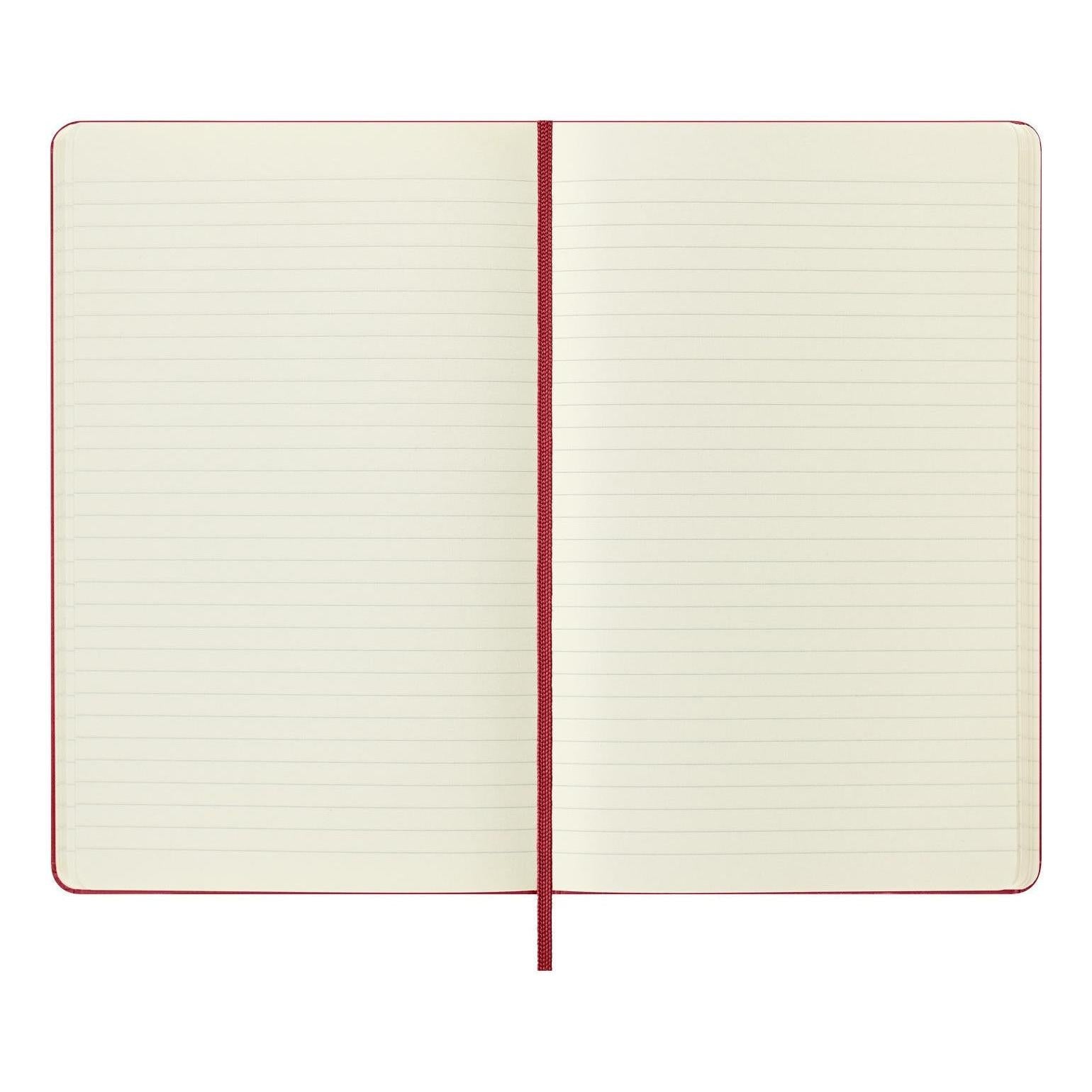 Carnet Textile Large 13X21 - Pages Lignées - Rouge Bordeaux