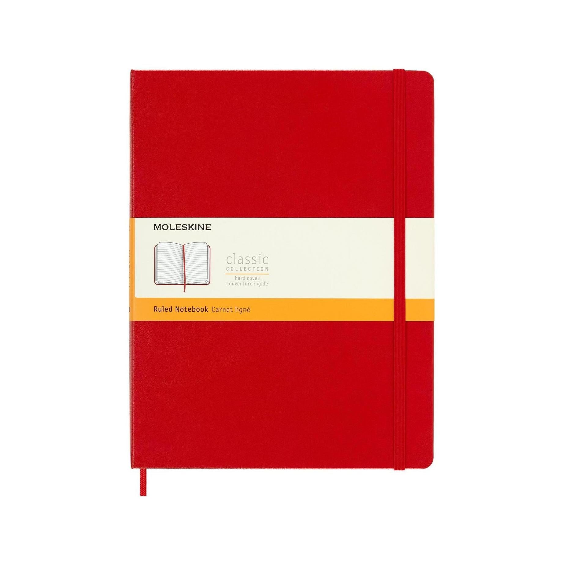 Carnet Classique Xl 19X25 - Pages Lignées - Rouge Écarlate