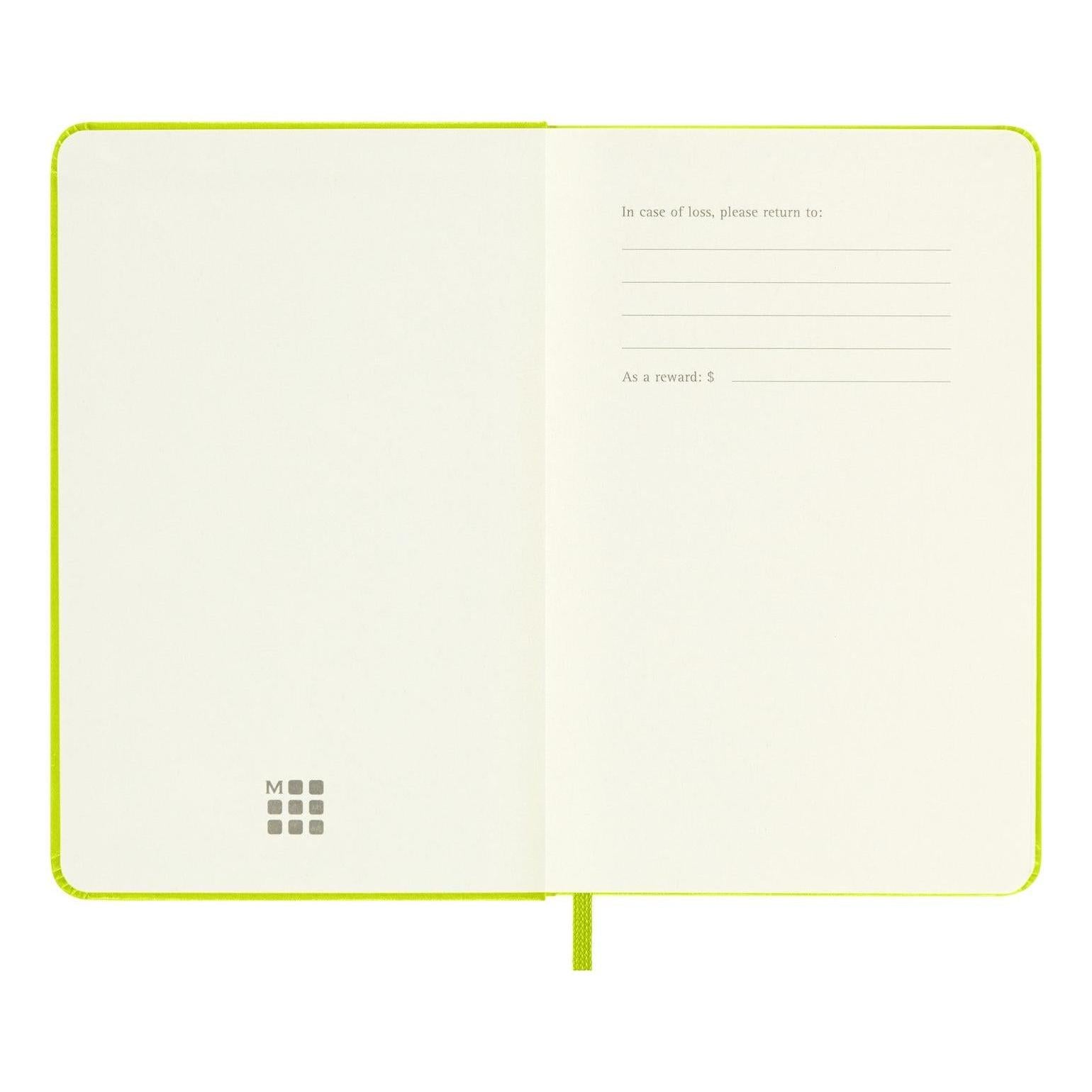 Carnet Classique Pocket 9X14 - Pages Blanches - Vert Citron