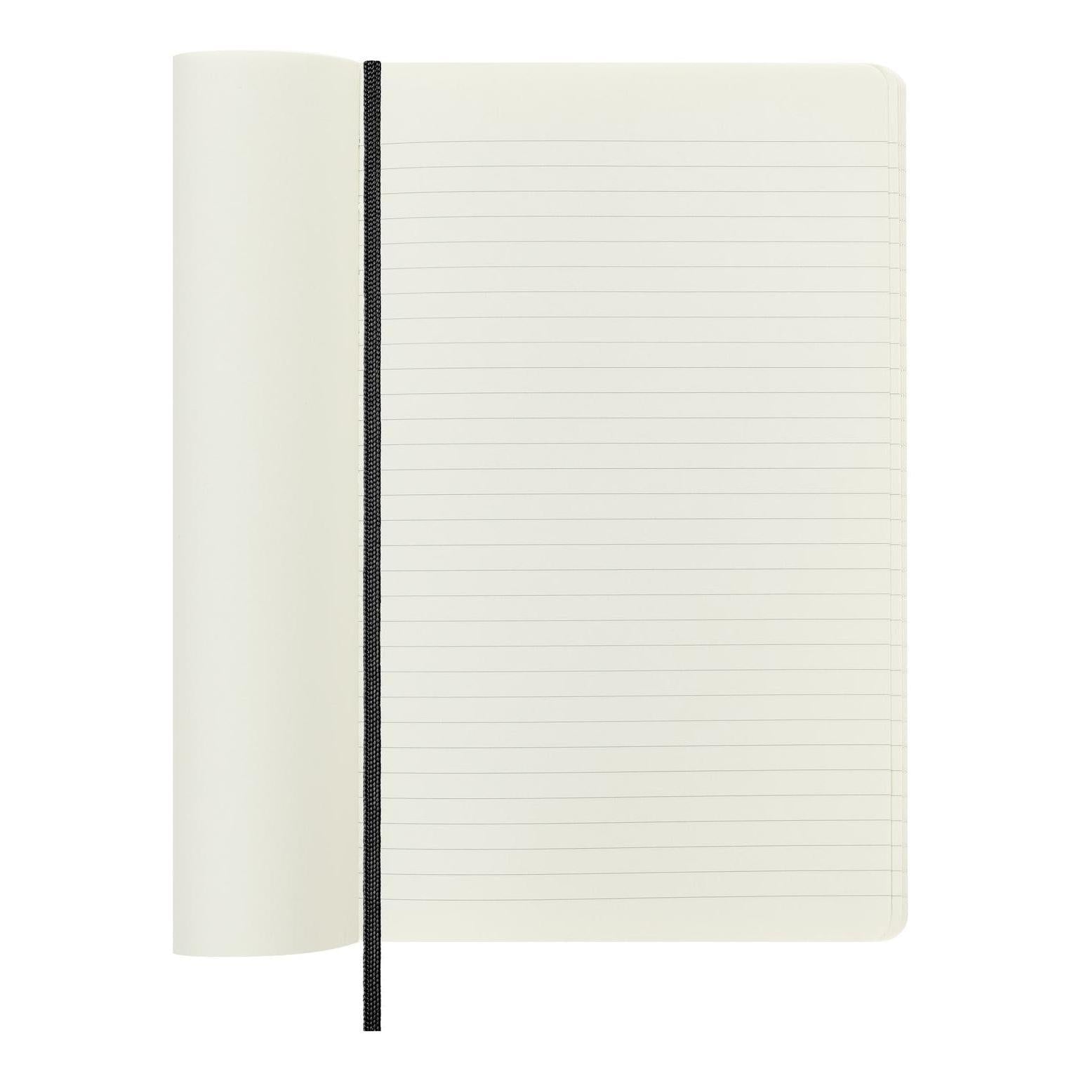 Carnet Classique Large 13X21 - Mixte (Lignées-Blanches) - Noir