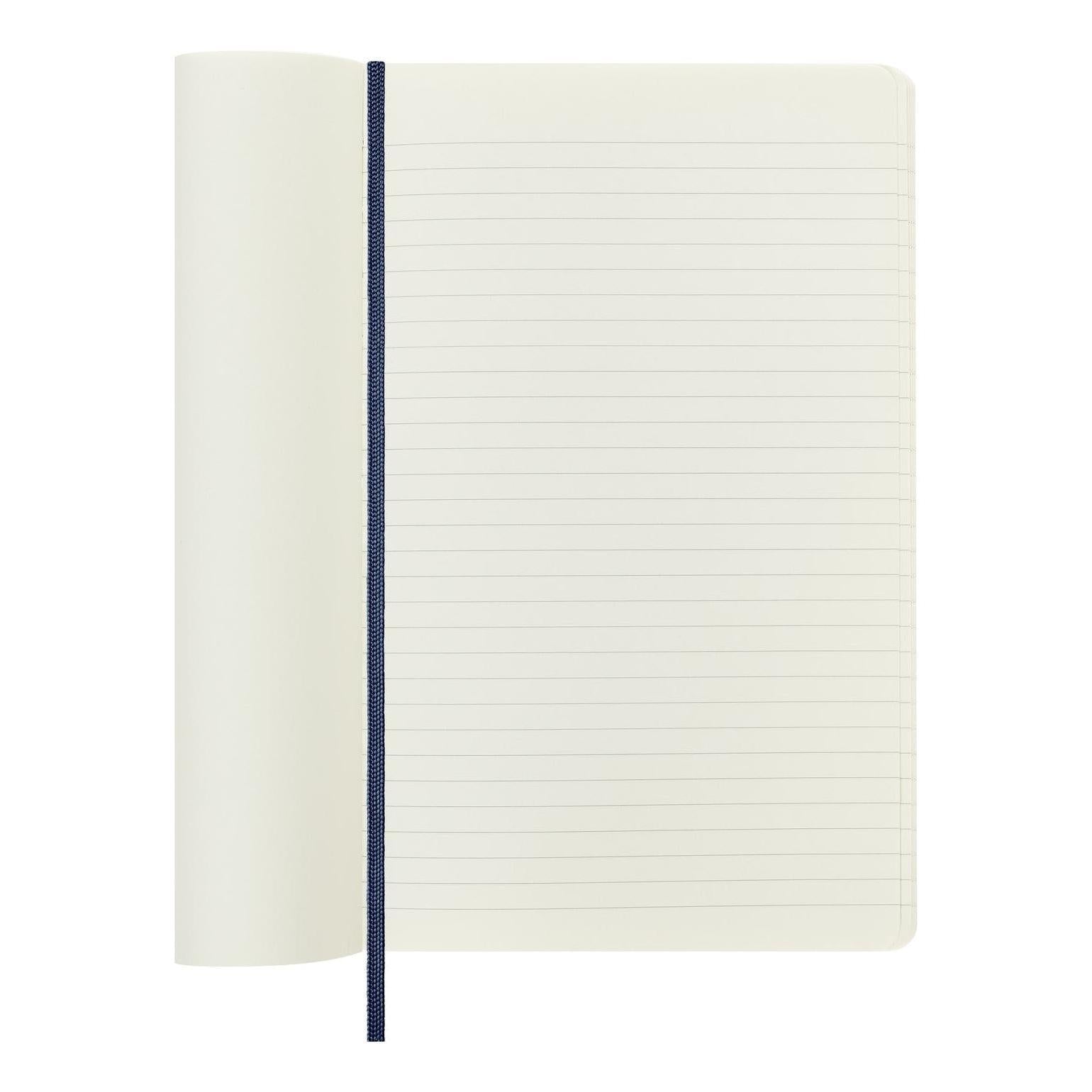 Carnet Classique Large 13X21 - Mixte (Lignées-Blanches) - Bleu Saphir