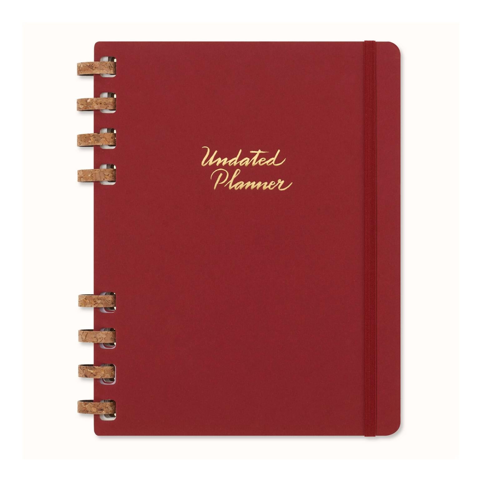 Agenda Spirale Sans Dates Xl 20,4X25,2 - Sans Dates - Rouge Cerise