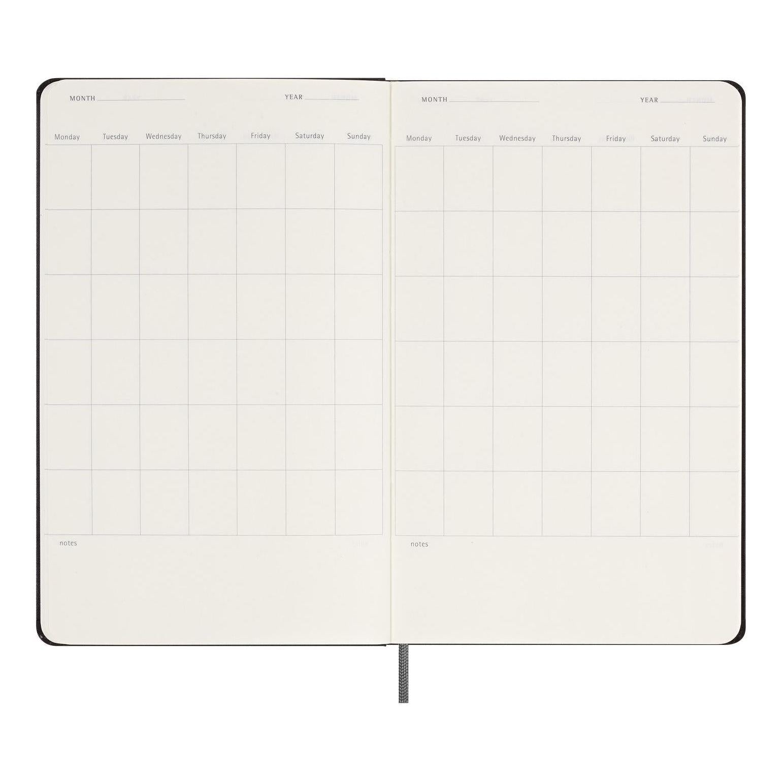 Agenda Sans Dates Large 13X21 - Sans Dates - Noir