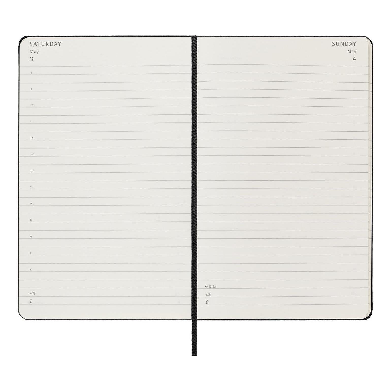 Agenda 12 Mois Classique Large 13X21 - Journalier - Noir