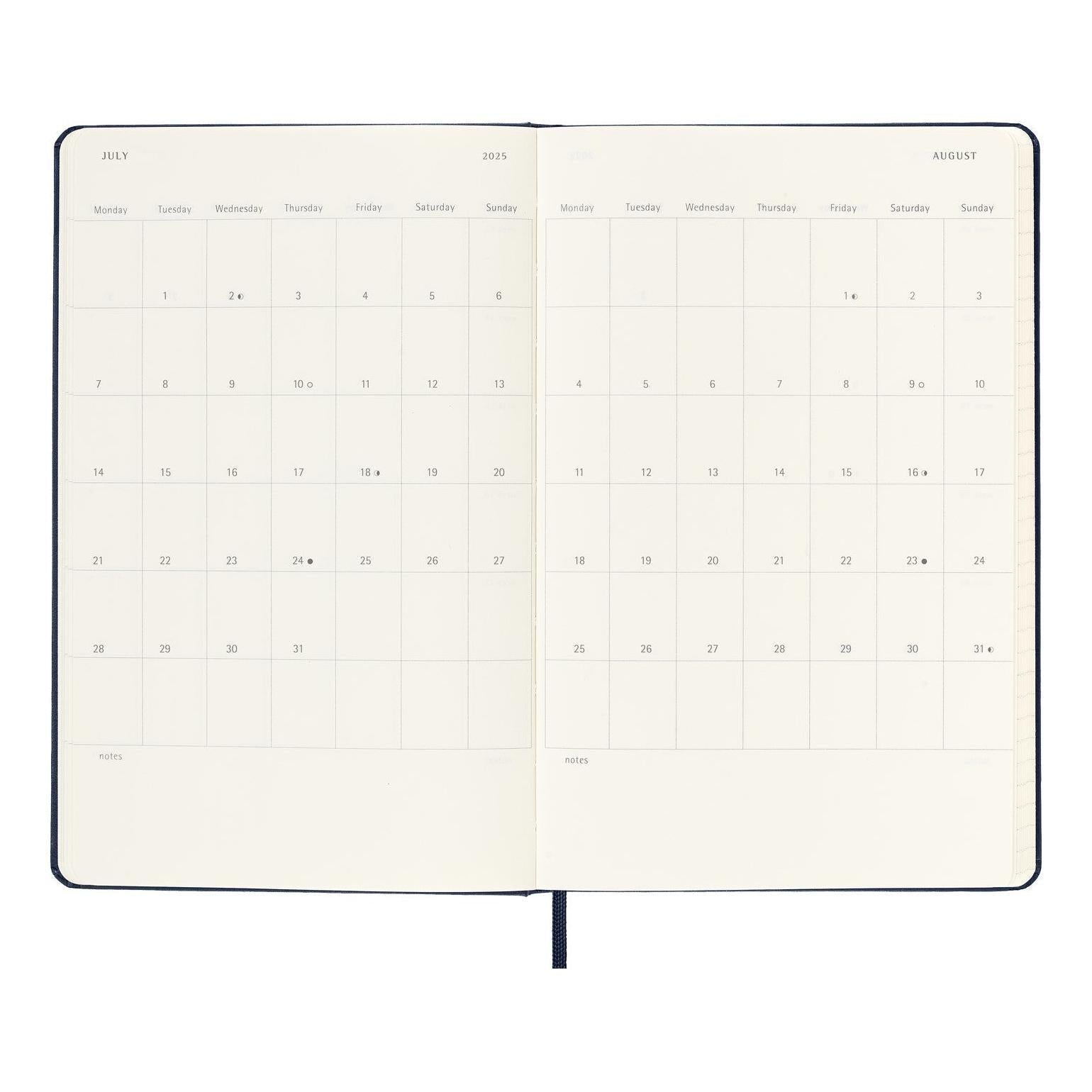 Agenda 12 Mois Classique Large 13X21 - Journalier - Noir