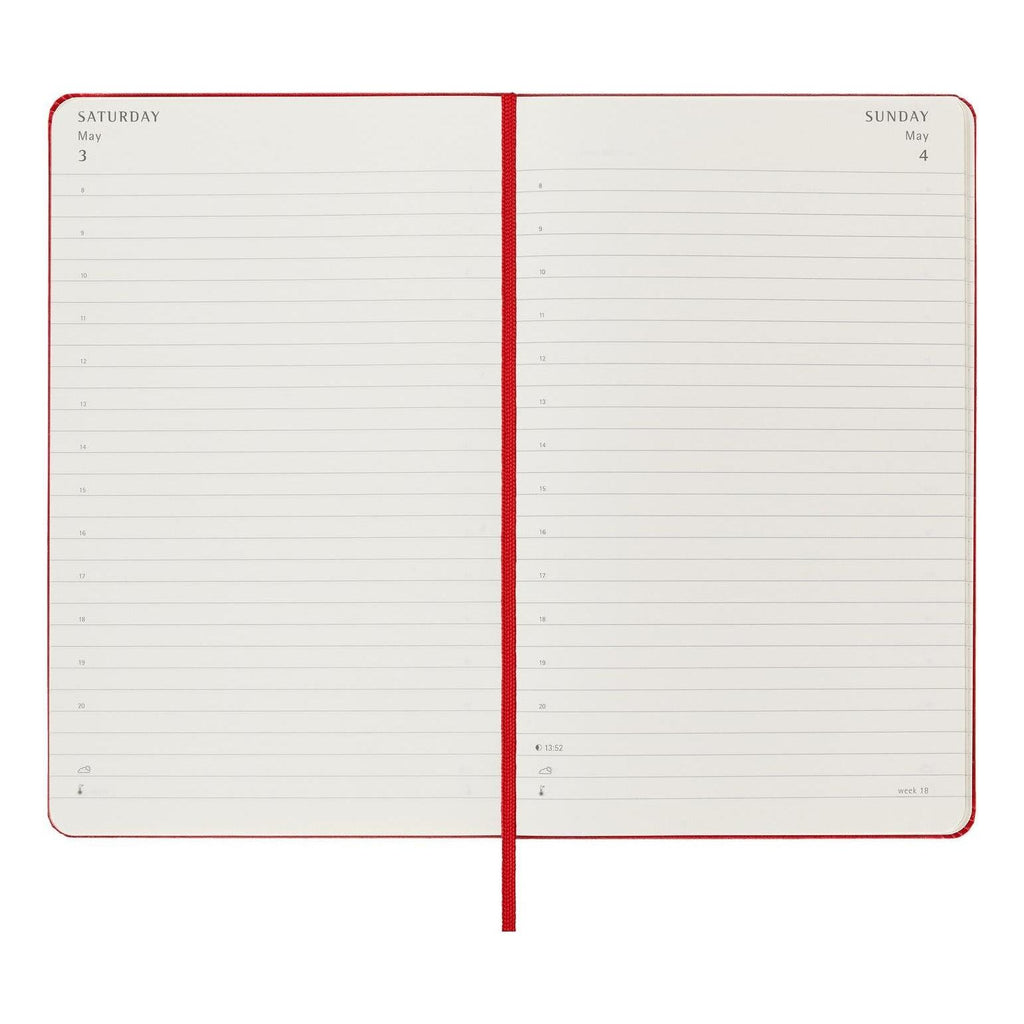 Agenda 12 Mois Classique Large 13X21 - Journalier - Rouge Écarlate