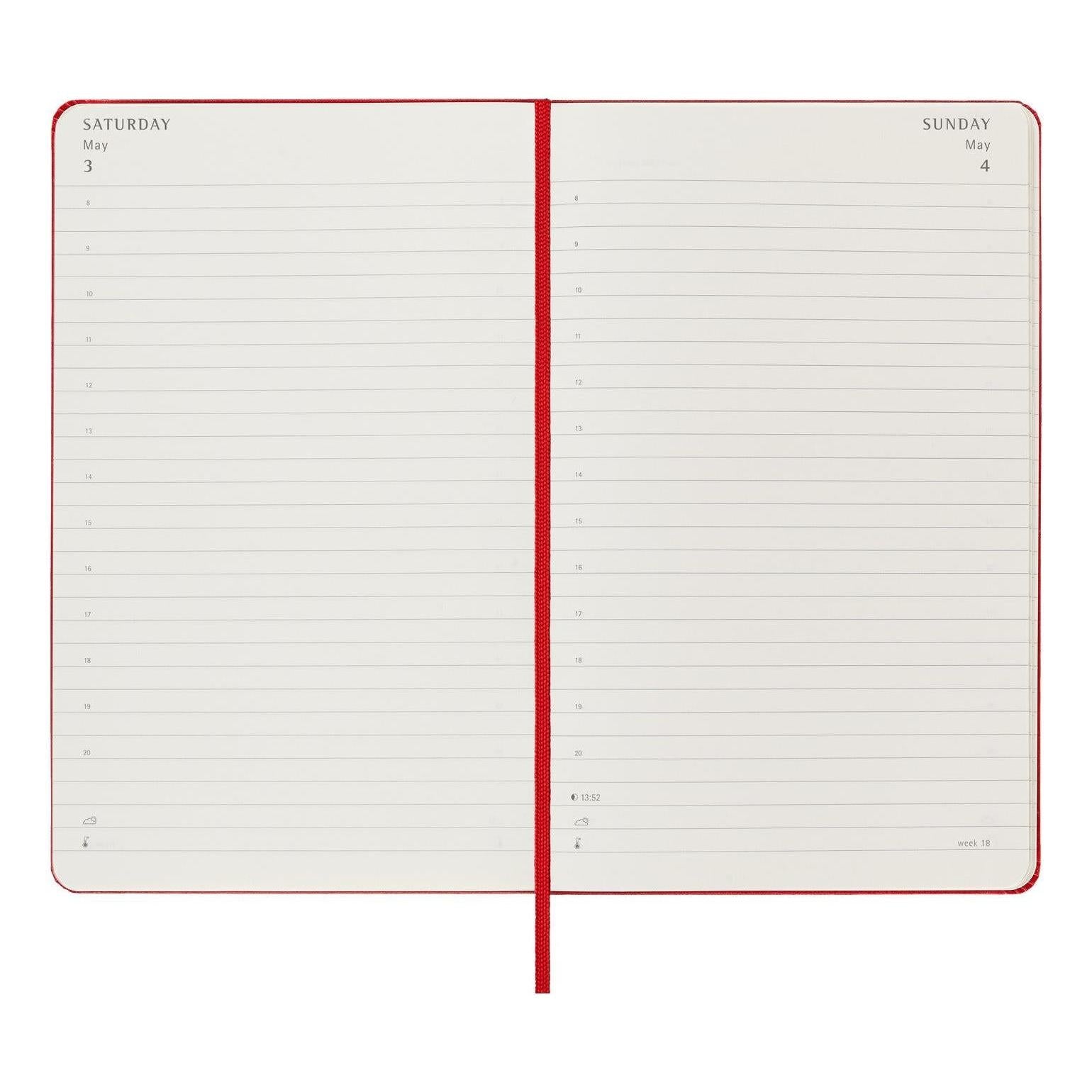 Agenda 12 Mois Classique Large 13X21 - Journalier - Rouge Écarlate