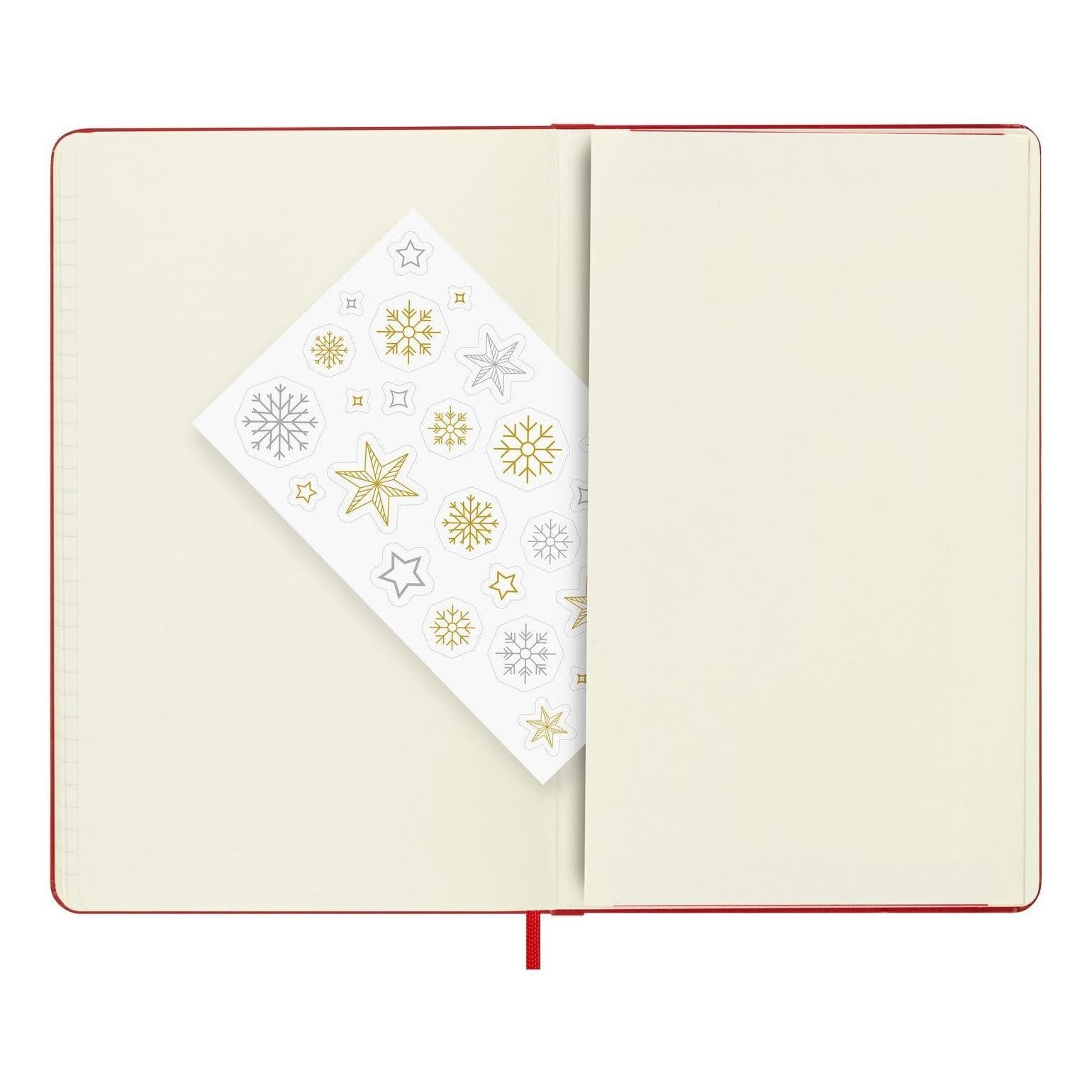 Carnet Fêtes Large 13X21 - Pages Lignées - Rouge Écarlate