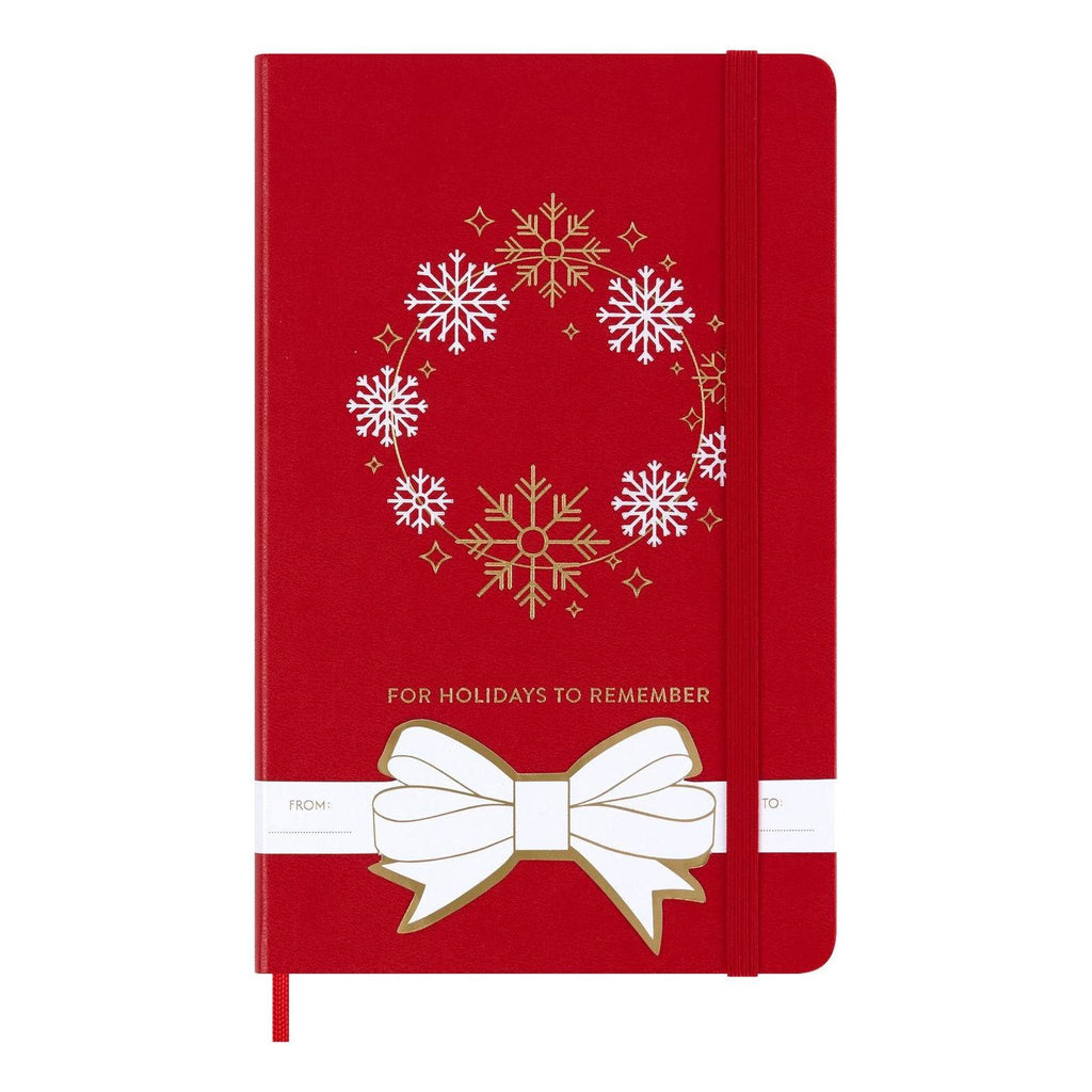 Carnet Fêtes Large 13X21 - Pages Lignées - Rouge Écarlate