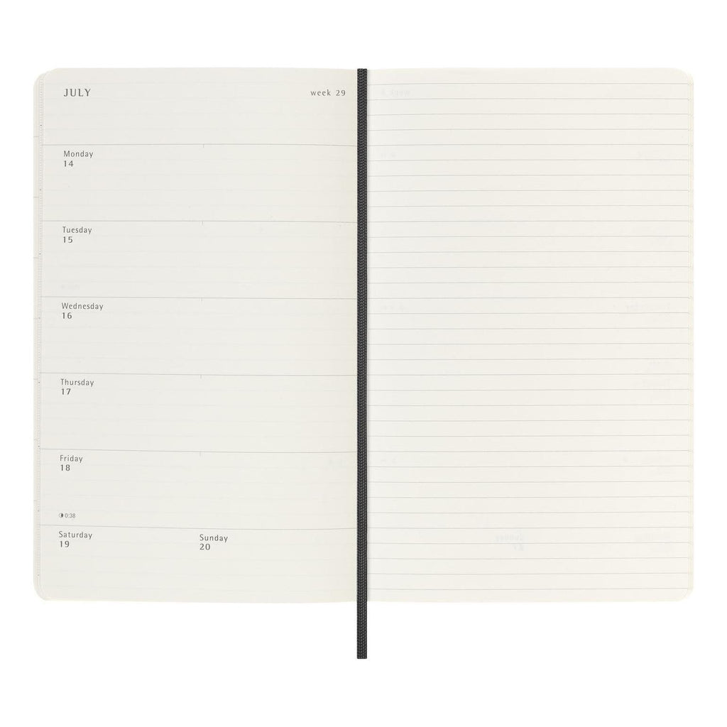 Agenda 18 Mois Classique Large 13X21 - Carnet Hebdomadaire - Noir