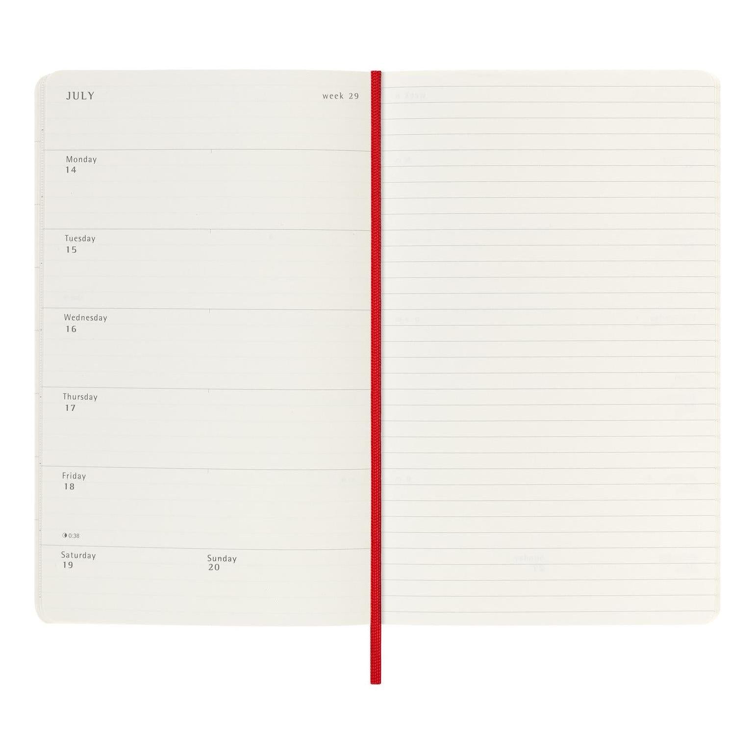Agenda 18 Mois Classique Large 13X21 - Carnet Hebdomadaire - Rouge Écarlate