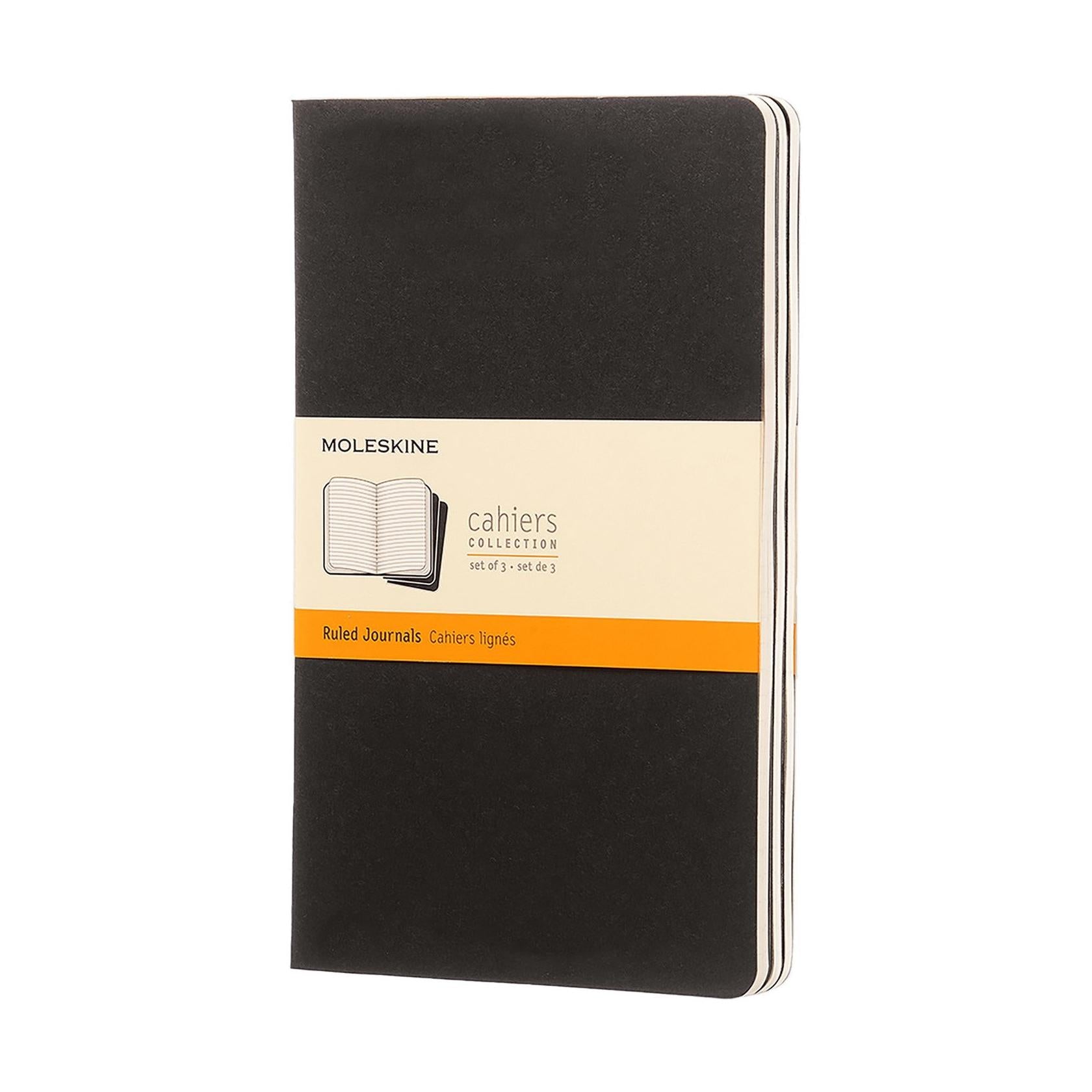 Cahier Large 13X21 - Pages Lignées - Noir