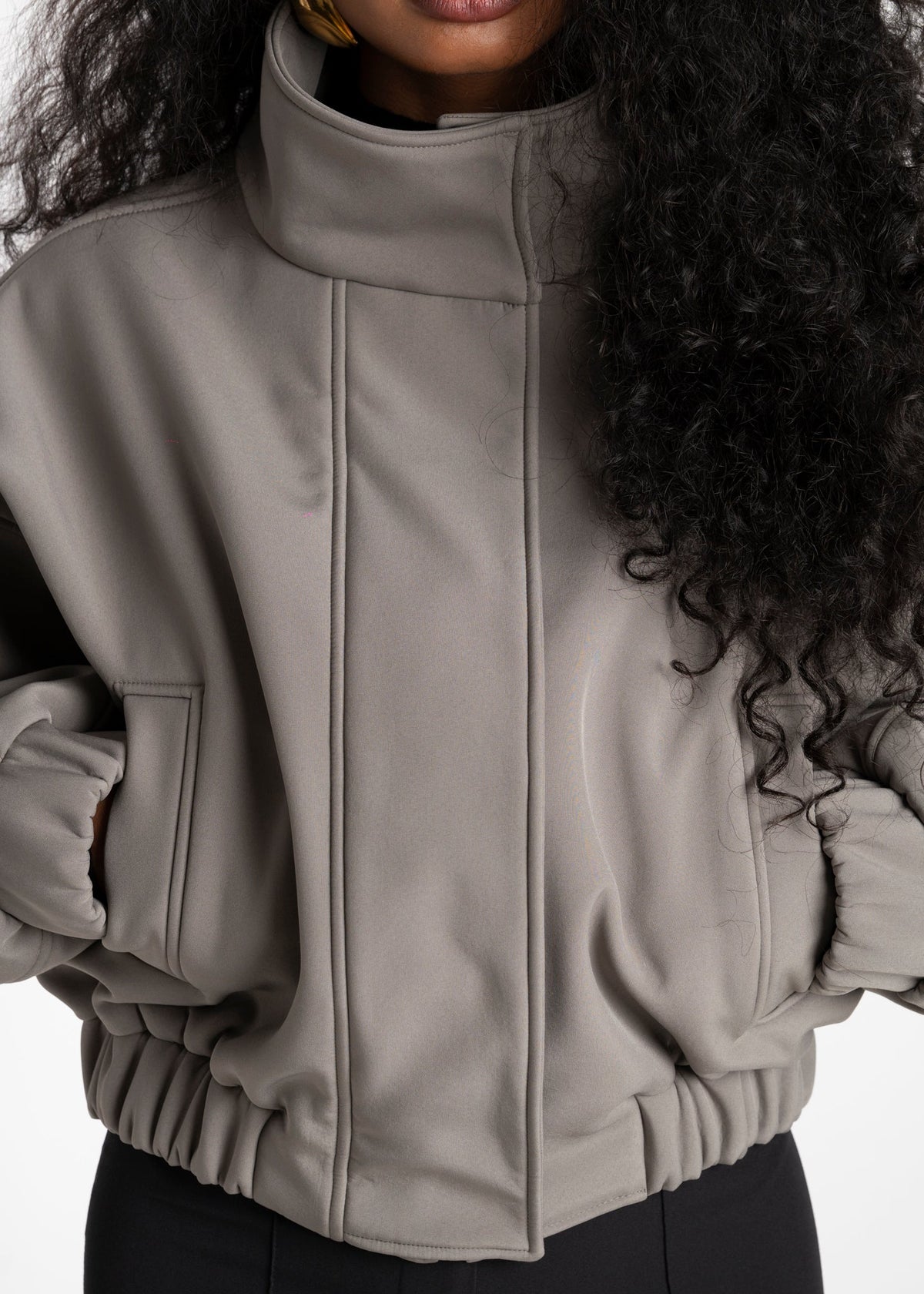 Bomber Arctic High Neck Oversized - Sage Green
