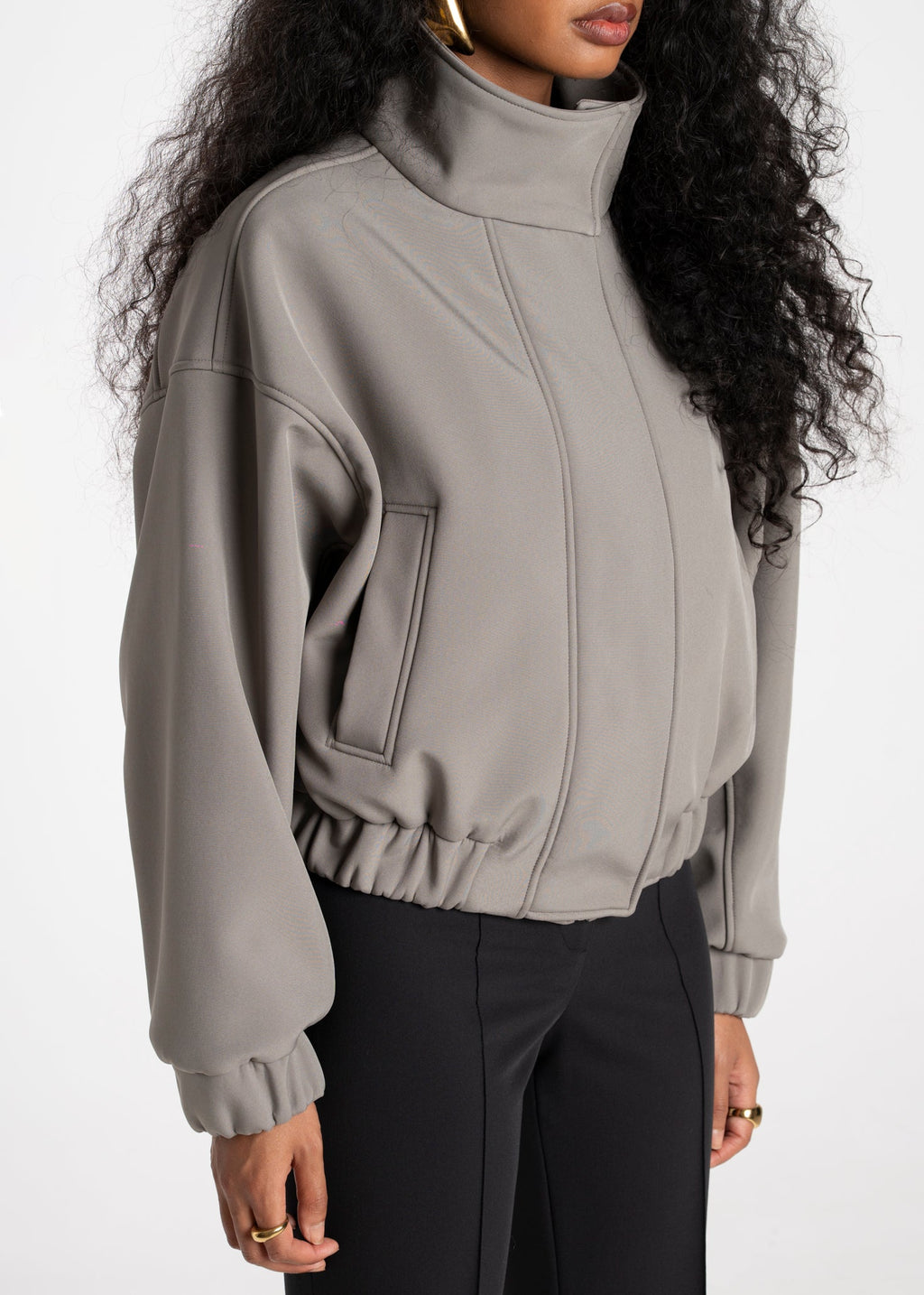 Bomber Arctic High Neck Oversized - Sage Green