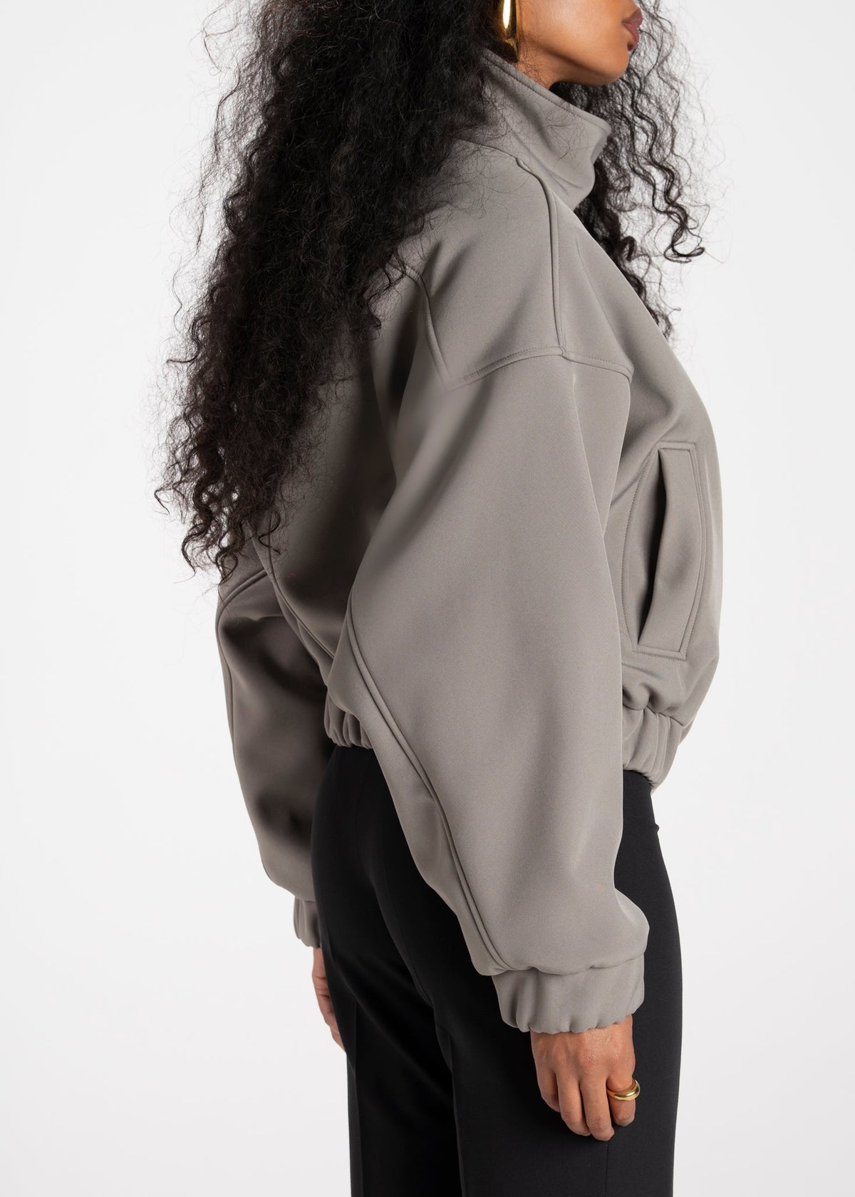 Bomber Arctic High Neck Oversized - Sage Green