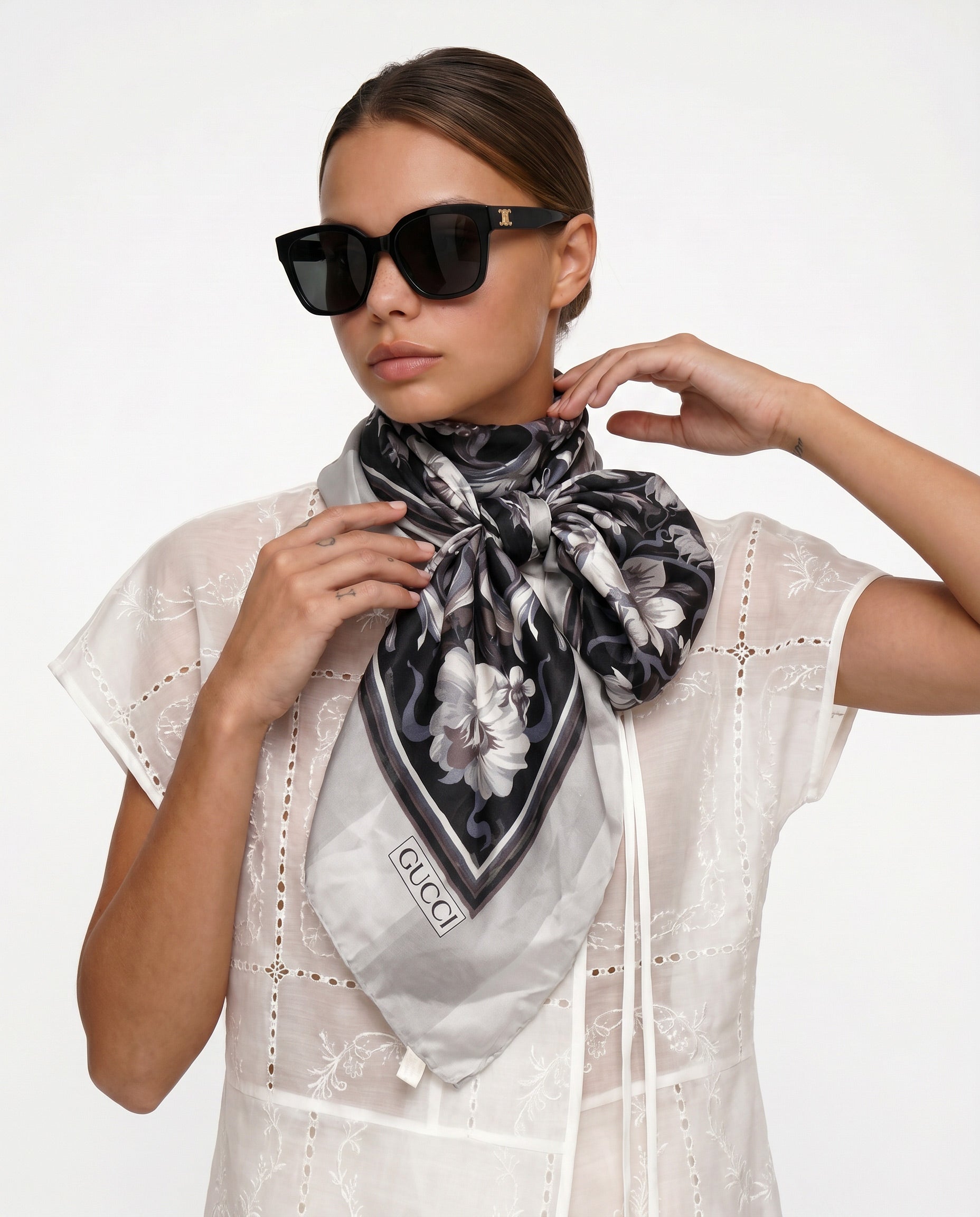 Grand Foulard Gucci Soie Floral
