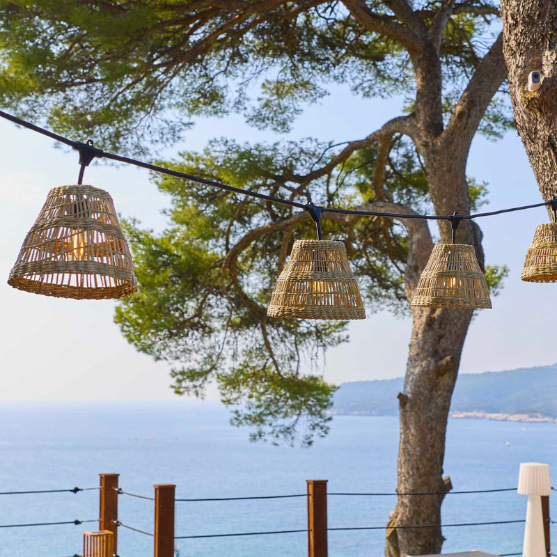 Tessa - E27 Wired Garland - Rattan - Beige
