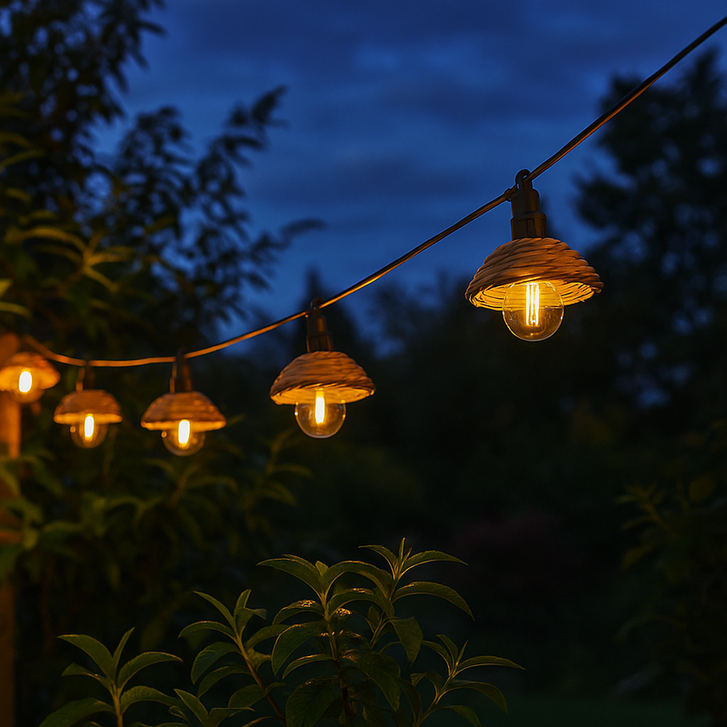 Cottage - Guirnalda Led con Cable - Poliratán - Beige