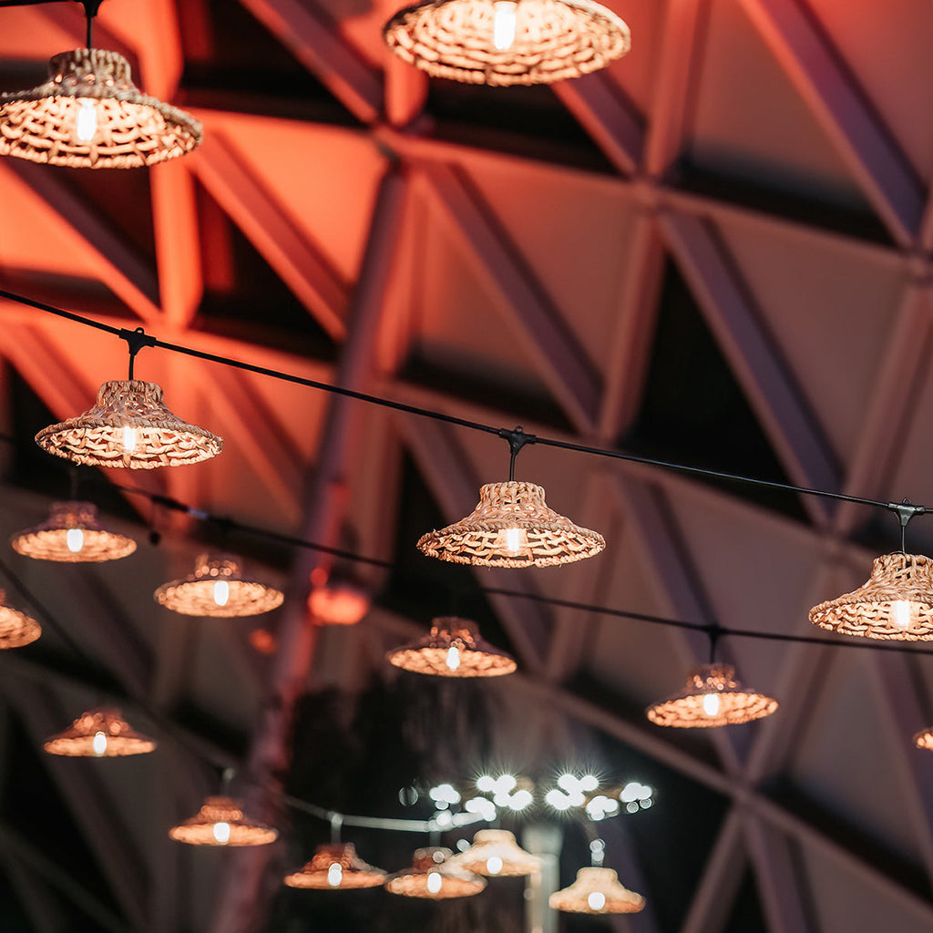 Moorea - E27 String Light - Rattan - Beige