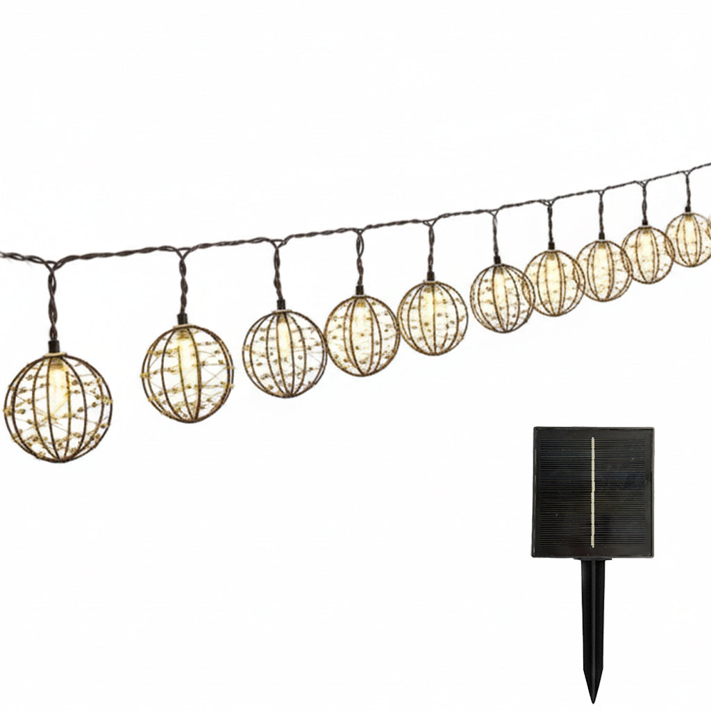Rusty - Guirlande Solaire - Plastique - Marron