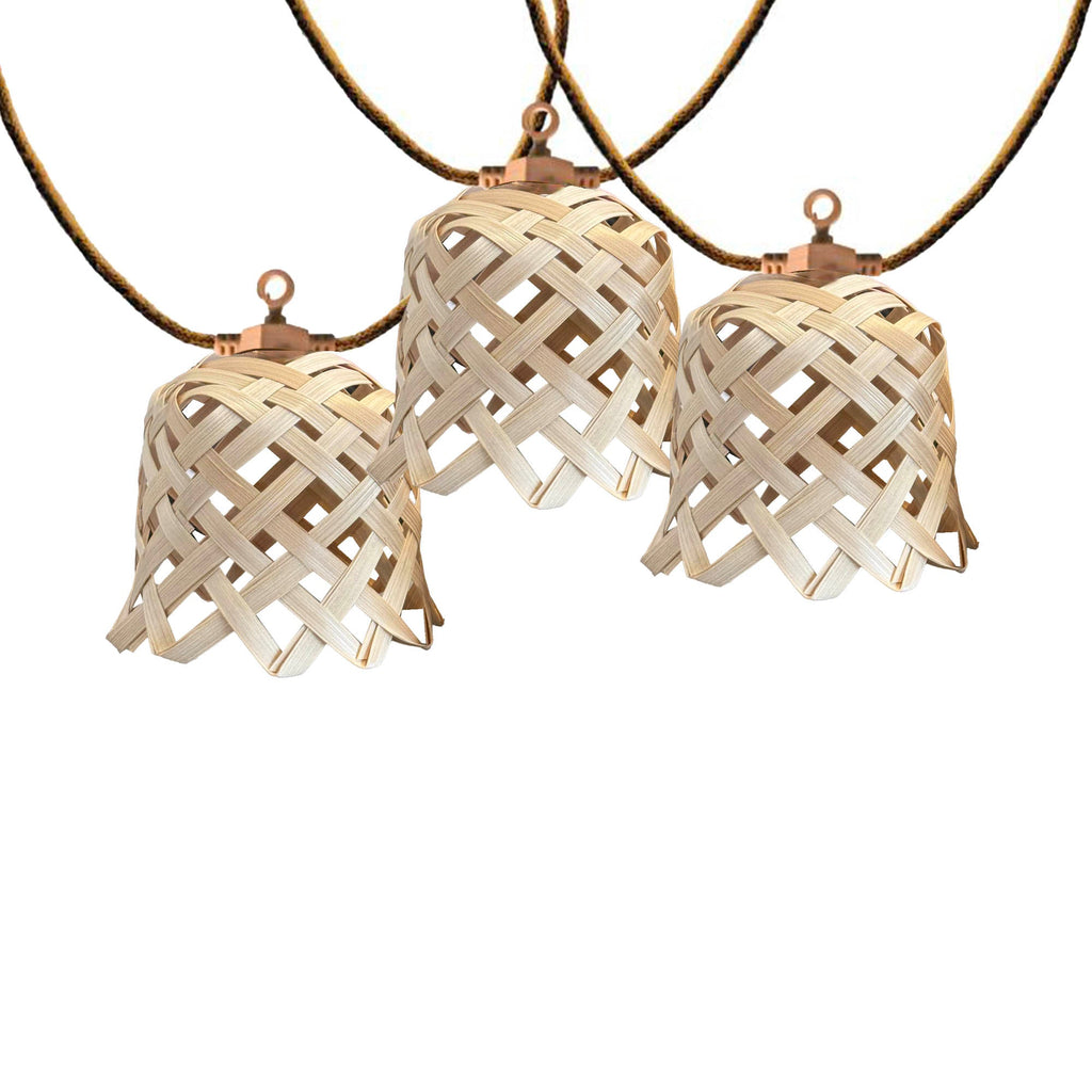 Noya - Guirlande Solaire Hybride - Bambou - Beige
