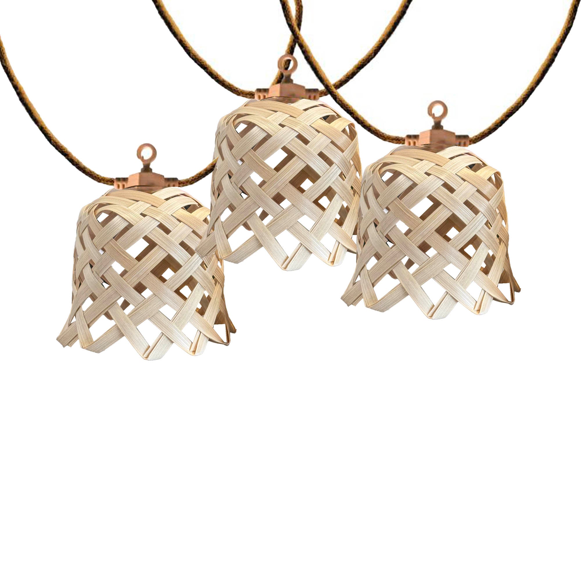 Noya - Guirlande Solaire Hybride - Bambou - Beige