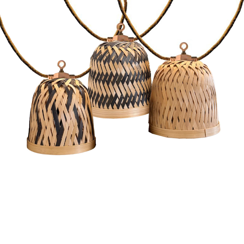 Lina - Guirlande Solaire Hybride - Bambou - Beige