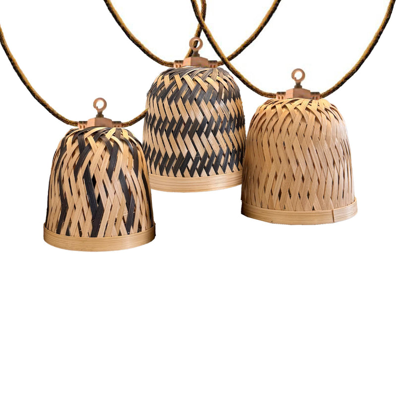 Lina - Guirlande Solaire Hybride - Bambou - Beige