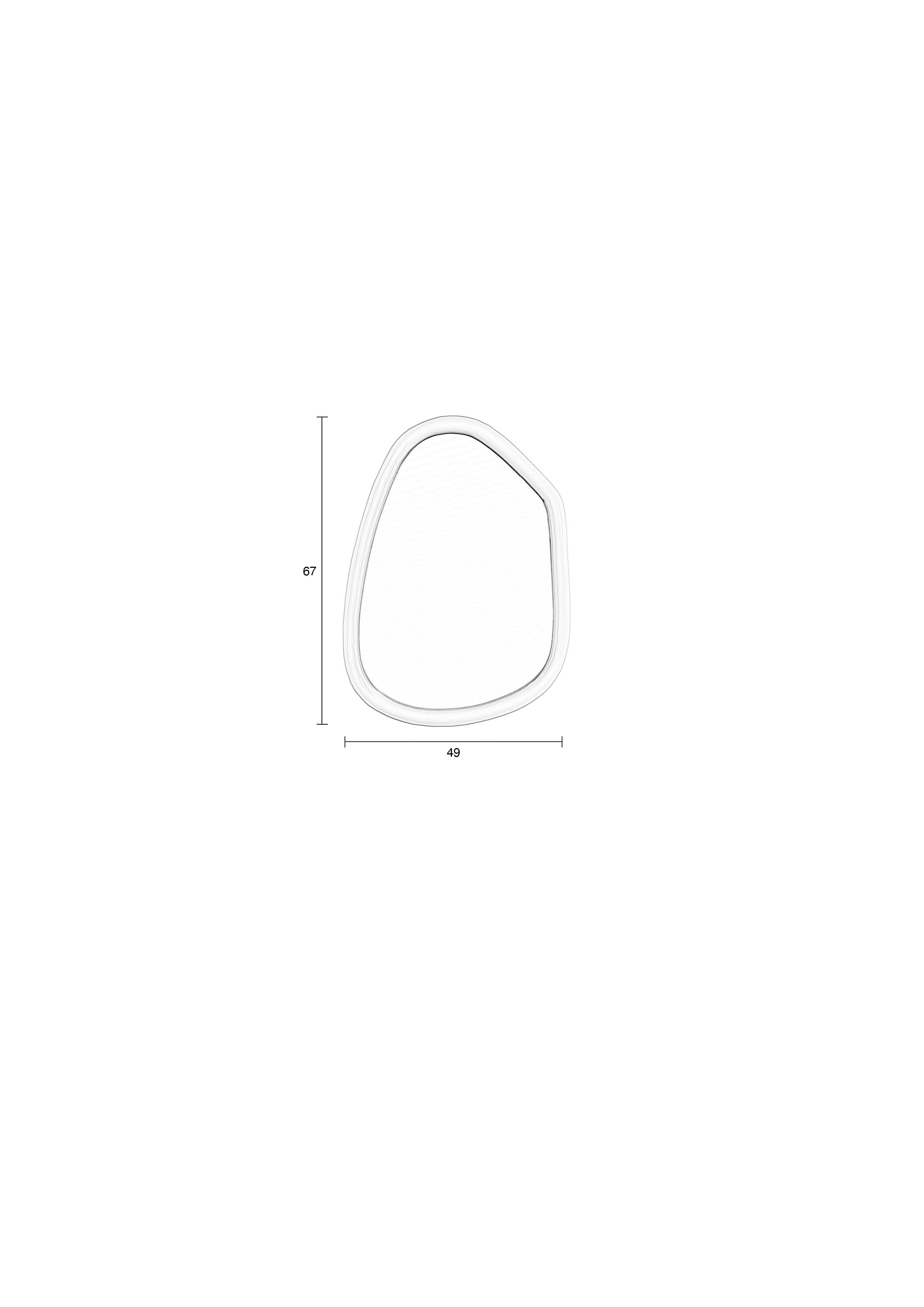 Looks S - Mirror - Mango wood - Navy Blue