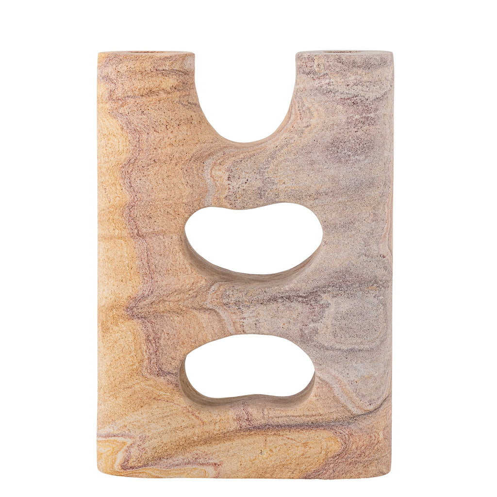 Lodi - Set of 2 Candle Holders - Natural - Sandstone