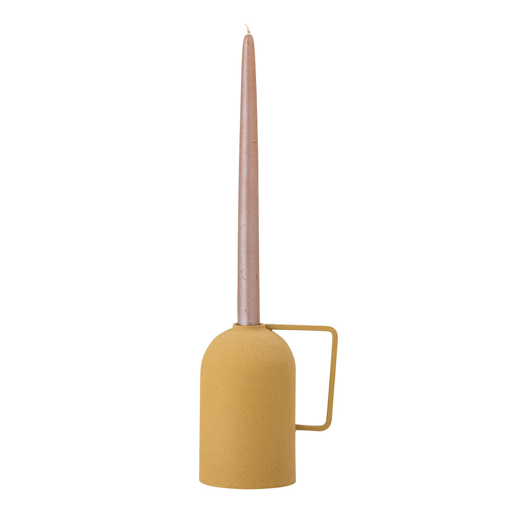Idon - Set of 6 Candle Holders - Yellow - Metal