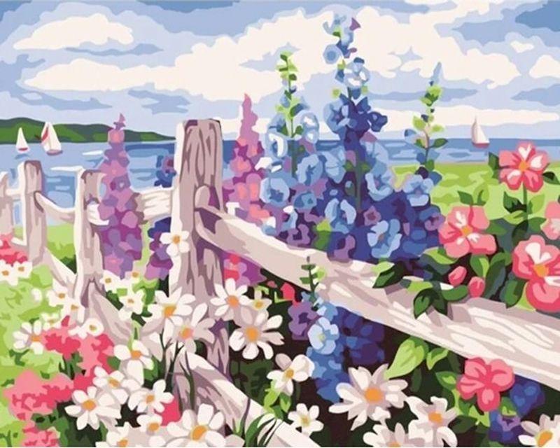 Pintura por números - Seto de flores