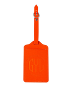 Etiqueta de equipaje GYL naranja vista frontal logo fondo transparente