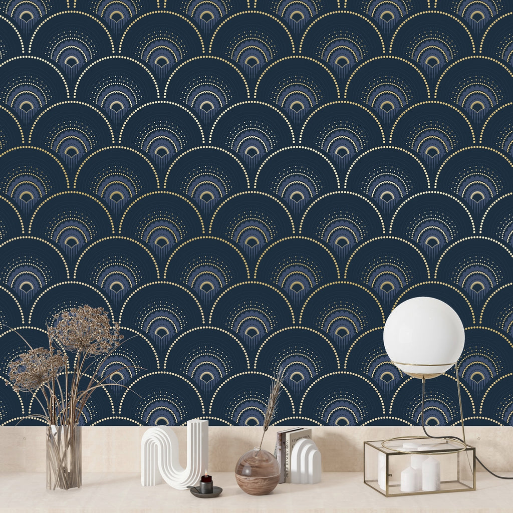 Rollo de Papel Pintado Han'I - Cobalt Doré