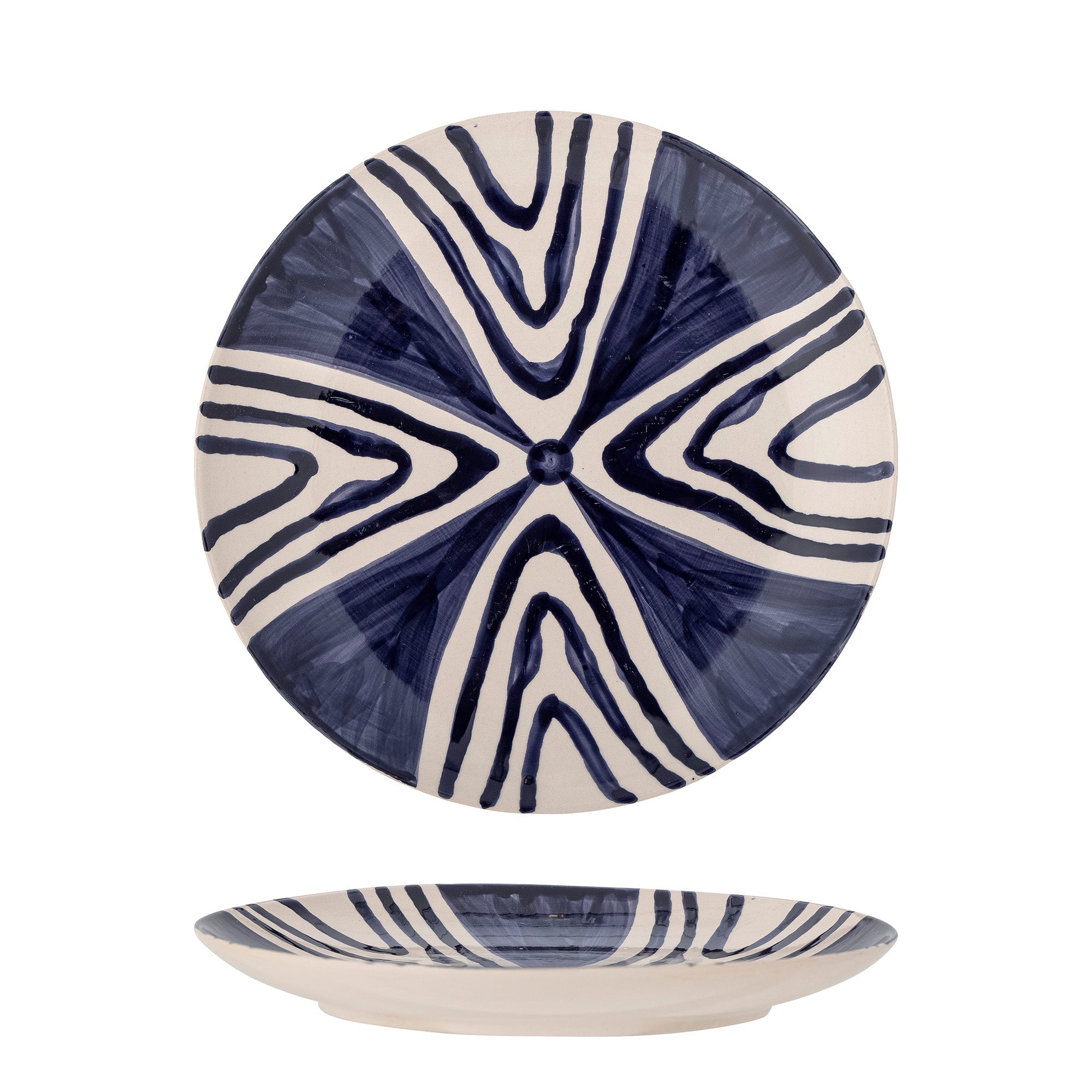 Shama - Lot de 6 Assiettes - Bleu - Grès