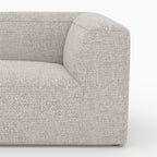Hestia - Canapé D'Angle Gauche Modulable, Tissu Beige 4 Places, 2 Poufs